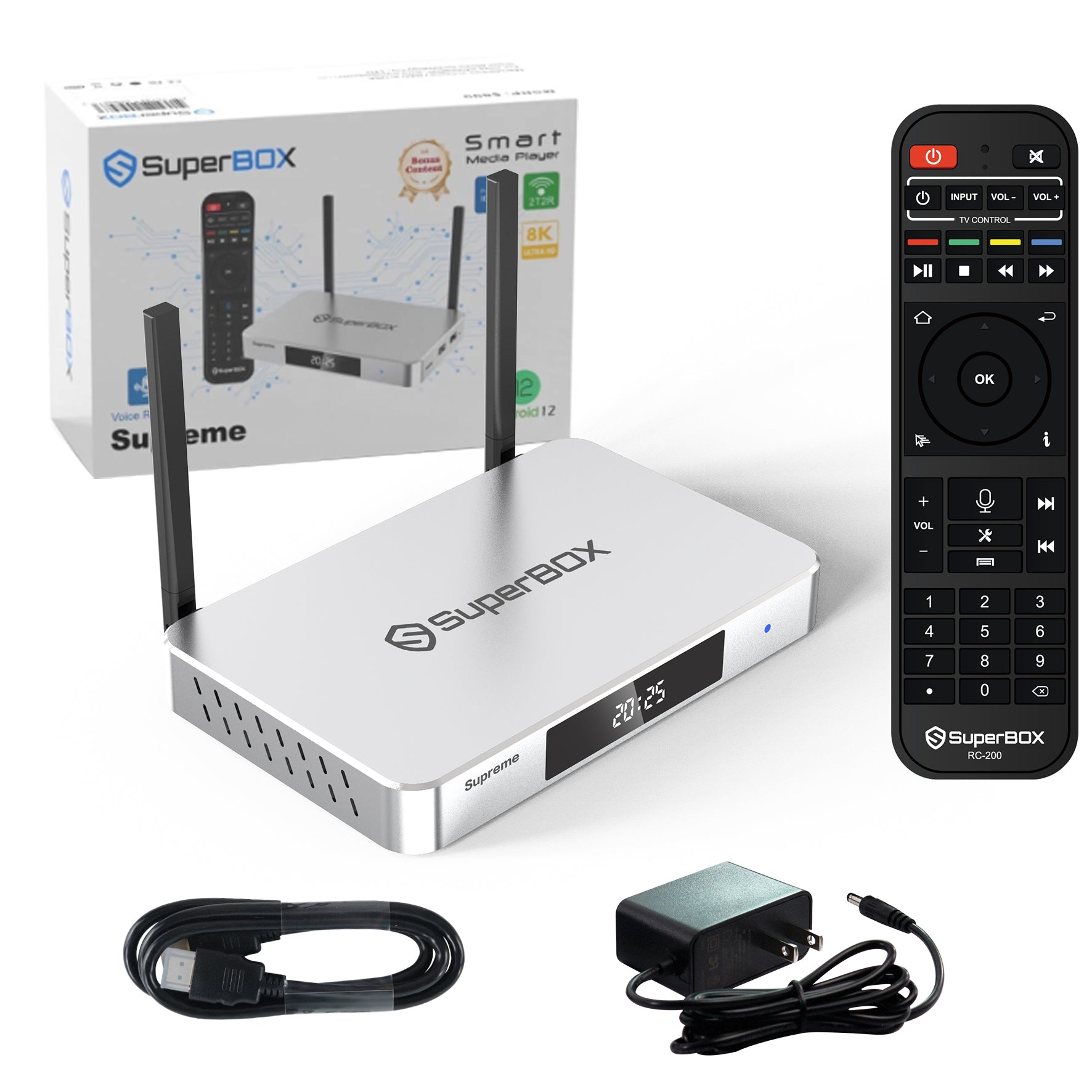 Latest SuperBox S6 SuperMe Fully Loaded,2025 Newest Pack,4G+128G Powerful Smart Box,Time Shift, Parental Control Time,Super Powerful TV Box with Voice Remote Control,Ideal for Home