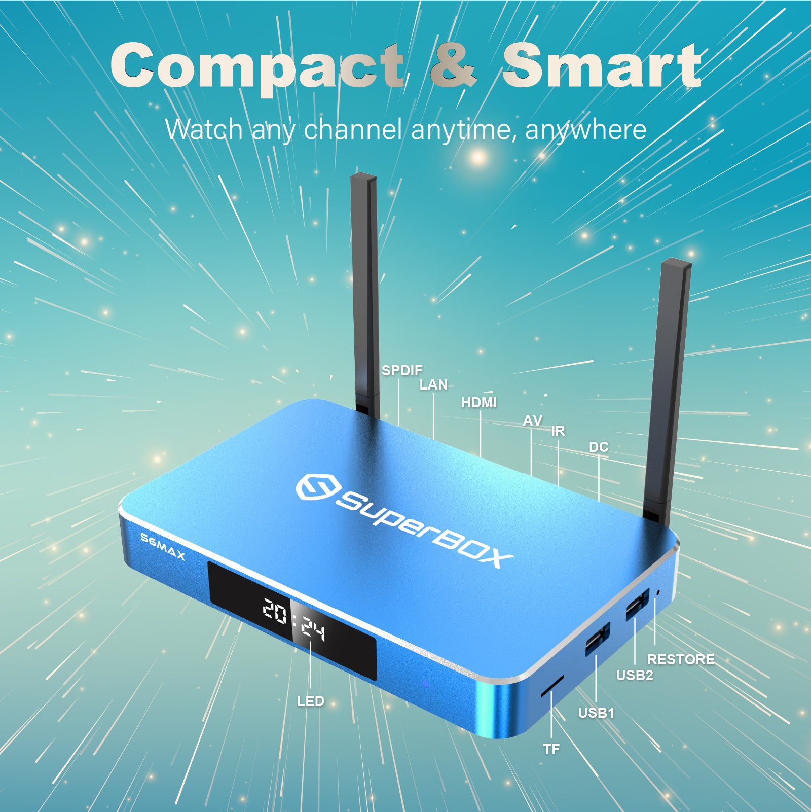 SuperBox S6 MAX Fully Loaded,2025 Newest Pack,4G+64G Powerful Smart Box,Time Shift, Parental Control Time,Super Powerful TV Box with Voice Remote Control,Ideal for Home