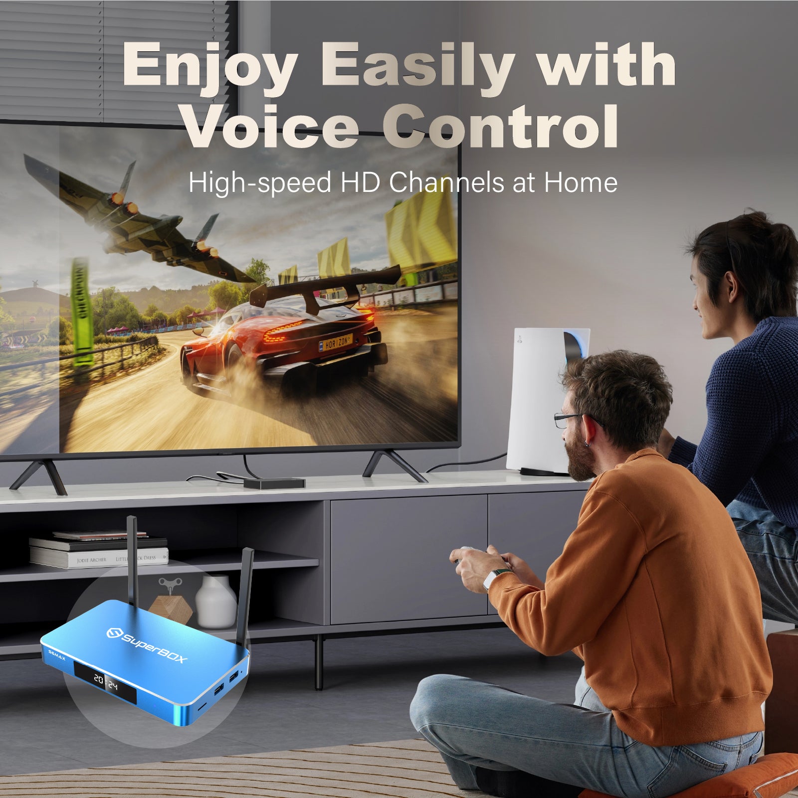 SuperBox S6 MAX Fully Loaded,2025 Newest Pack,4G+64G Powerful Smart Box,Time Shift, Parental Control Time,Super Powerful TV Box with Voice Remote Control,Ideal for Home