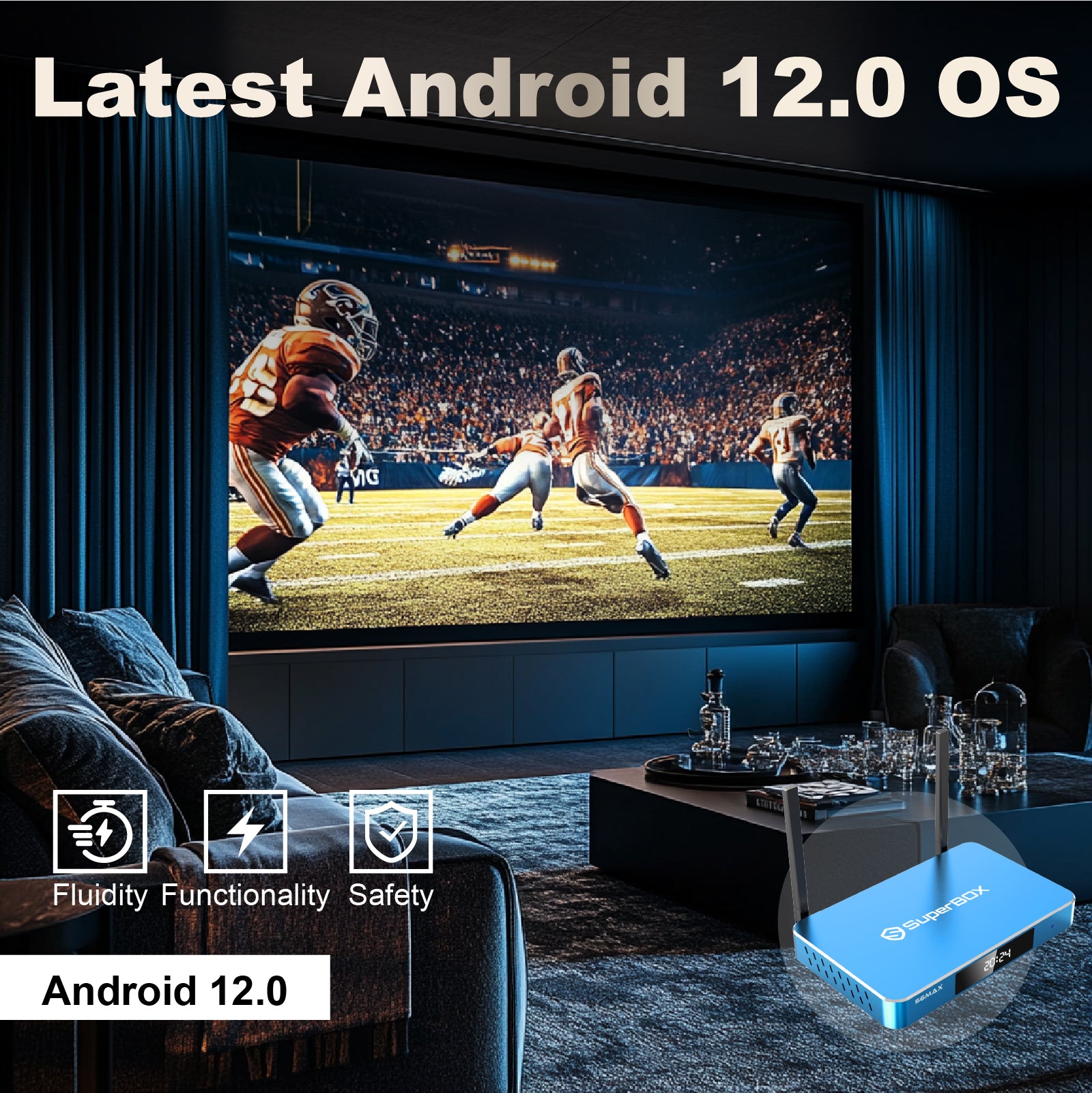 SuperBox S6 MAX Fully Loaded,2025 Newest Pack,4G+64G Powerful Smart Box,Time Shift, Parental Control Time,Super Powerful TV Box with Voice Remote Control,Ideal for Home
