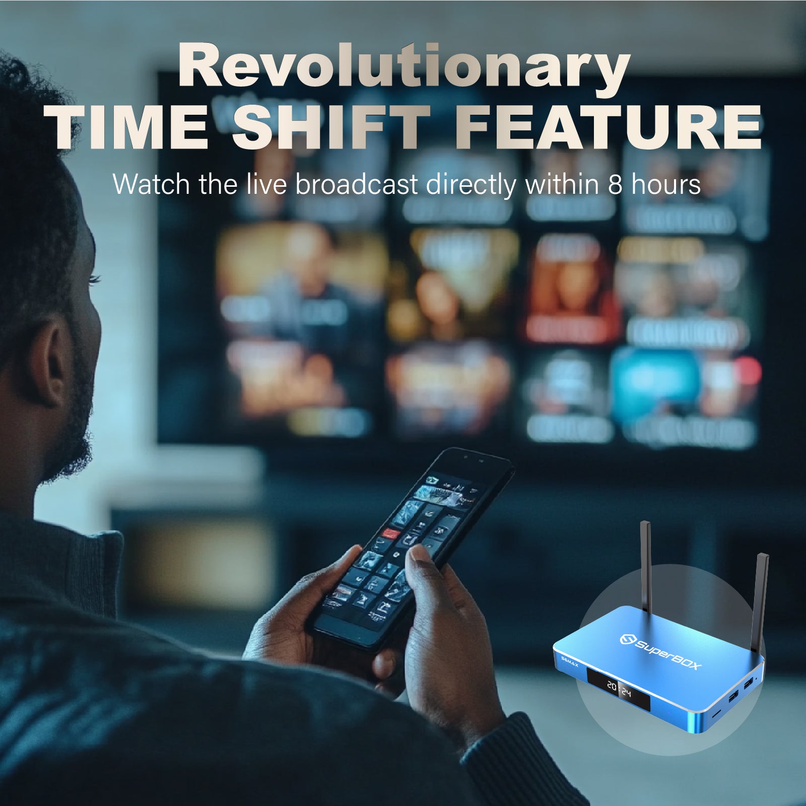 SuperBox S6 MAX Fully Loaded,2025 Newest Pack,4G+64G Powerful Smart Box,Time Shift, Parental Control Time,Super Powerful TV Box with Voice Remote Control,Ideal for Home