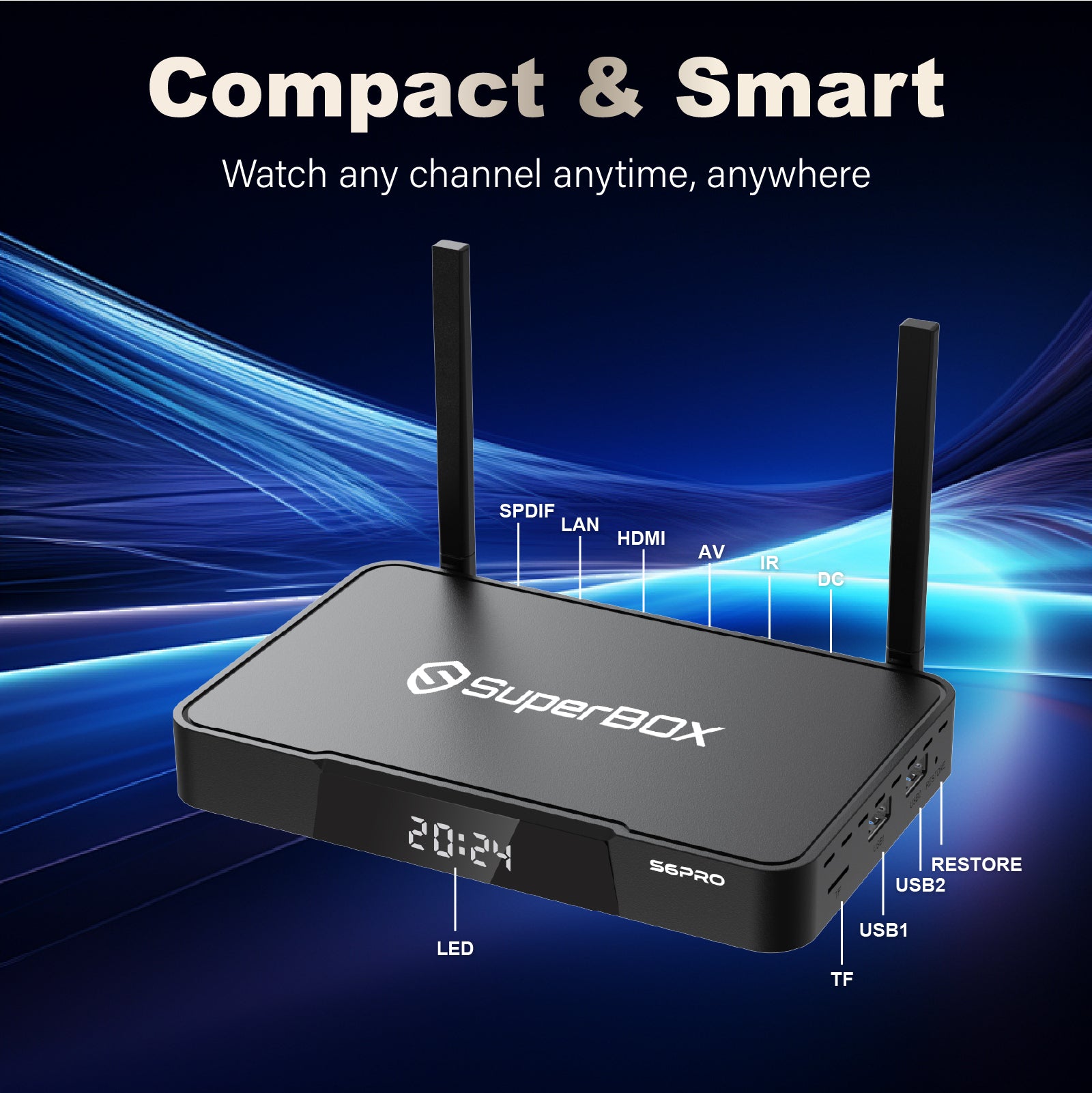 SuperBox S6 PRO Fully Loaded,2025 Newest Pack,4G+64G Powerful Smart Box,Time Shift, Parental Control Time,Super Powerful TV Box with Voice Remote Control,Ideal for Home