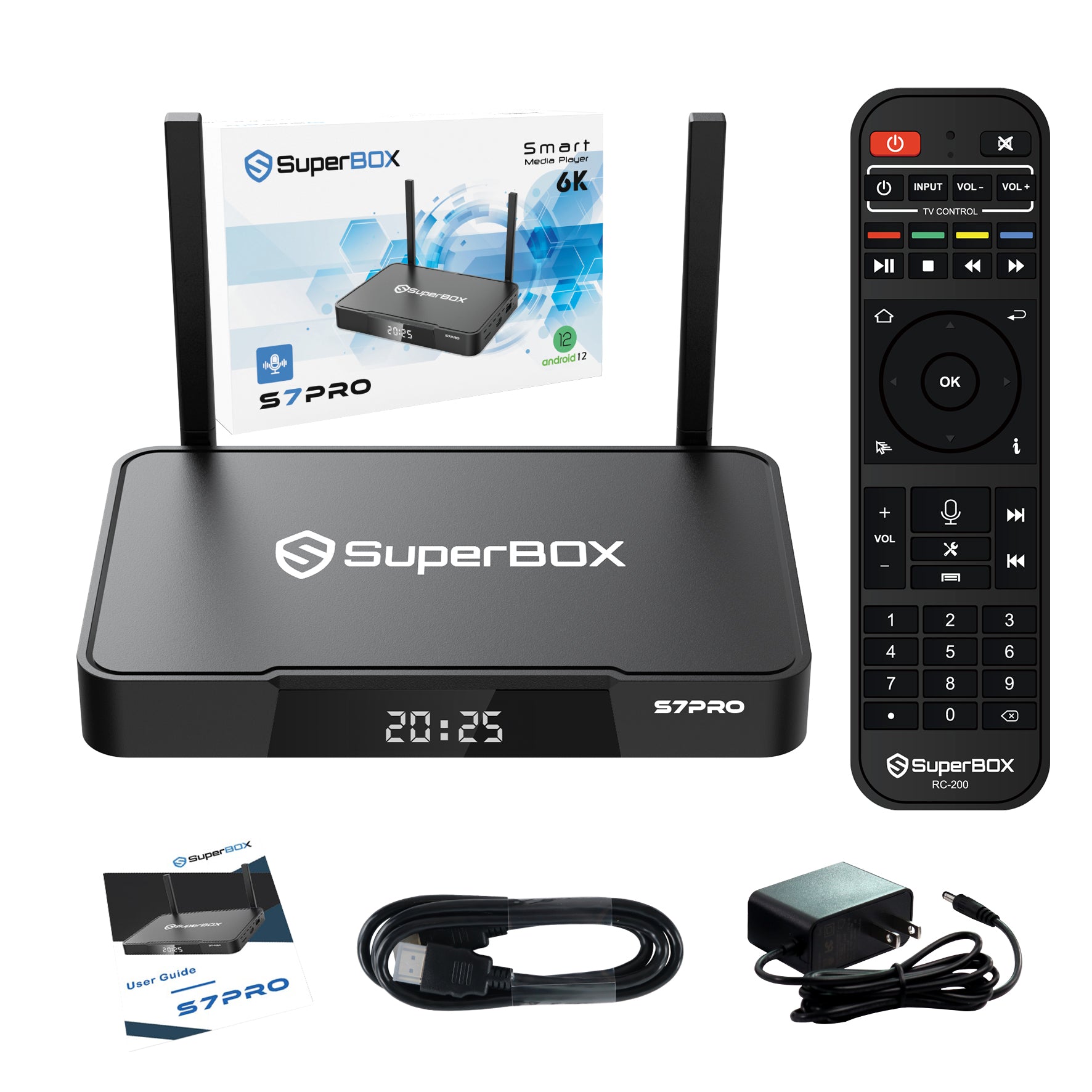 Latest SuperBox S7Pro Fully Loaded,4G+32G Powerful Smart Box,7-Days Time Shift, Parental Control Time,with Voice Remote Control,Perfect for Family