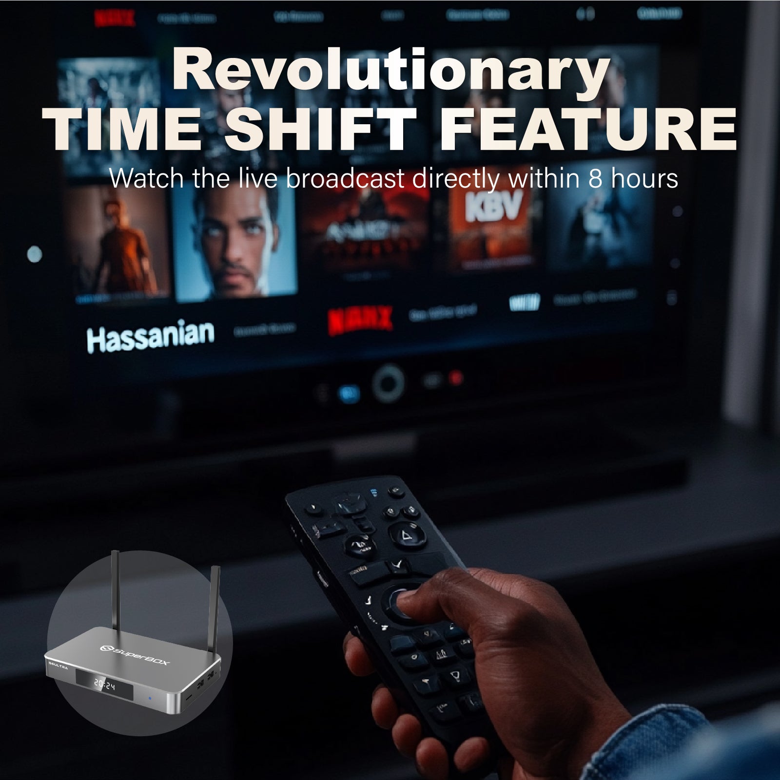 Latest SuperBox S6 Ultra Fully Loaded,2025 Newest Pack,4G+128G Powerful Smart Box,Time Shift, Parental Control Time,Super Powerful TV Box with Voice Remote Control,Ideal for Home