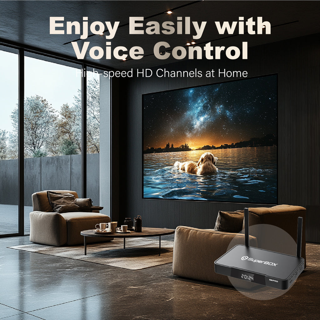 SuperBox S6 PRO Fully Loaded,2025 Newest Pack,4G+64G Powerful Smart Box,Time Shift, Parental Control Time,Super Powerful TV Box with Voice Remote Control,Ideal for Home