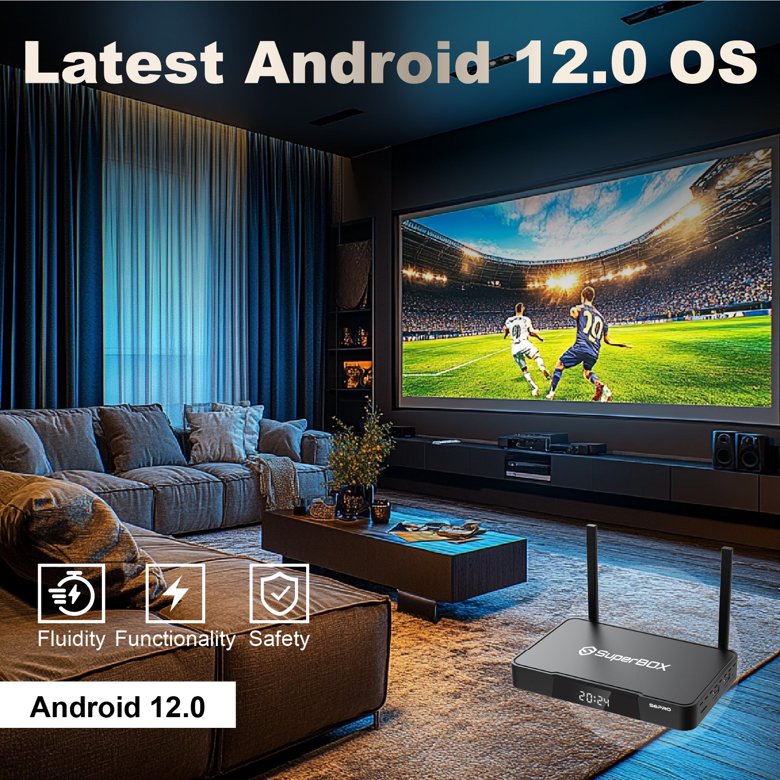 SuperBox S6 PRO Fully Loaded,2025 Newest Pack,4G+64G Powerful Smart Box,Time Shift, Parental Control Time,Super Powerful TV Box with Voice Remote Control,Ideal for Home