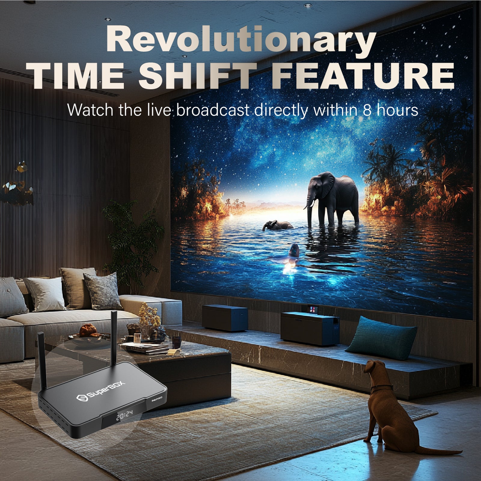SuperBox S6 PRO Fully Loaded,2025 Newest Pack,4G+64G Powerful Smart Box,Time Shift, Parental Control Time,Super Powerful TV Box with Voice Remote Control,Ideal for Home