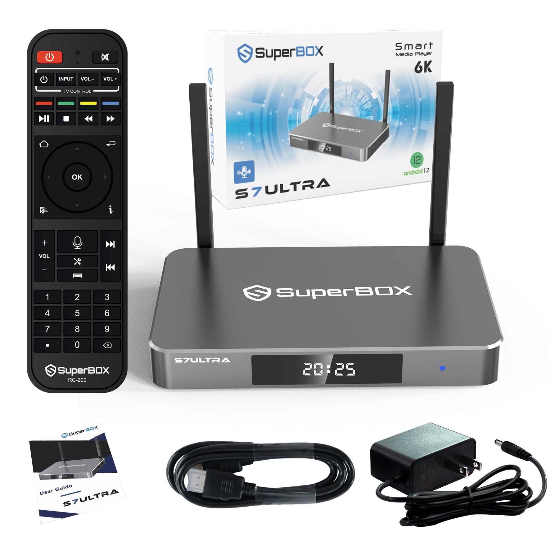 Latest SuperBox S7 Ultra 2026Fully Loaded,2025 Newest Pack,4G+128G Powerful Smart Box,Time Shift, Parental Control Time,Super Powerful Box with Voice Remote Control,Ideal for Home