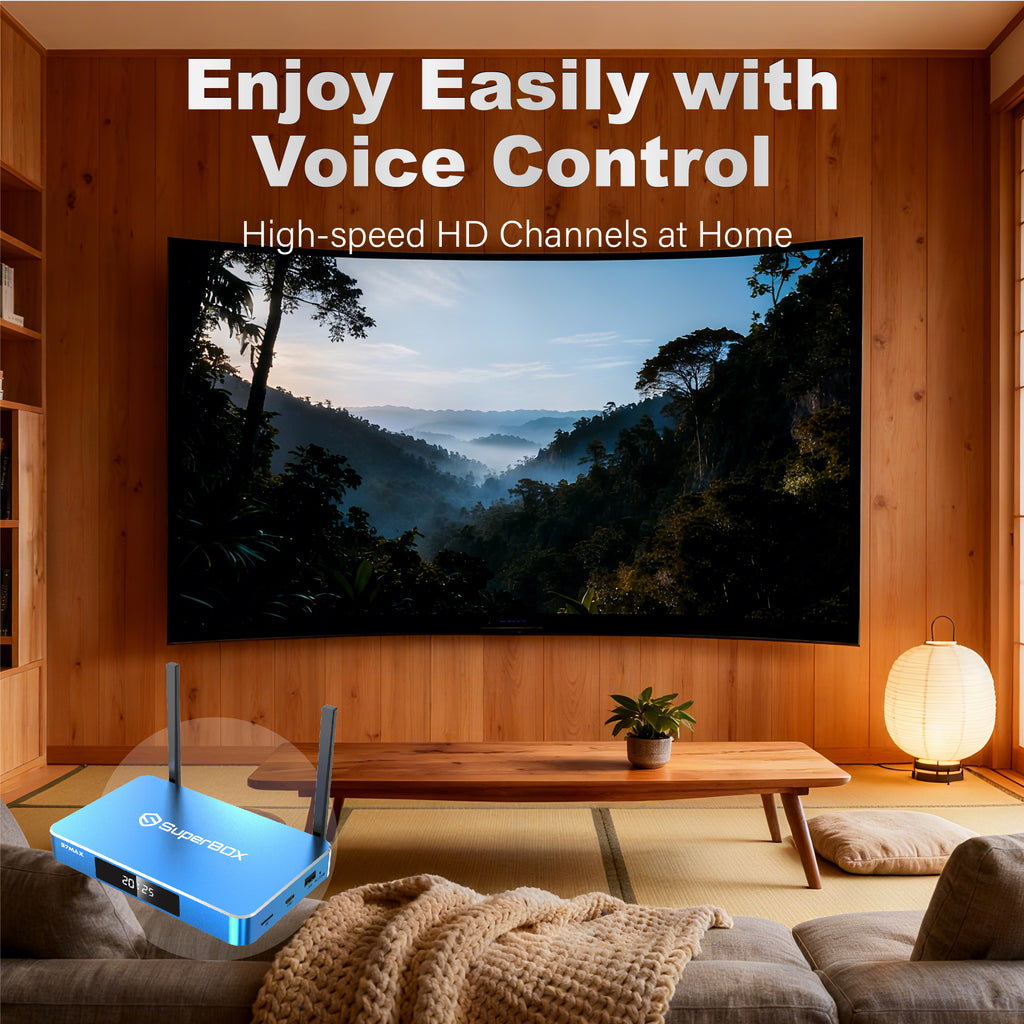 SuperBox S7 MAX Fully Loaded,2025 Newest Pack,4G+64G Powerful Smart Box,Time Shift, Parental Control Time,Super Powerful TV Box with Voice Remote Control,Ideal for Family