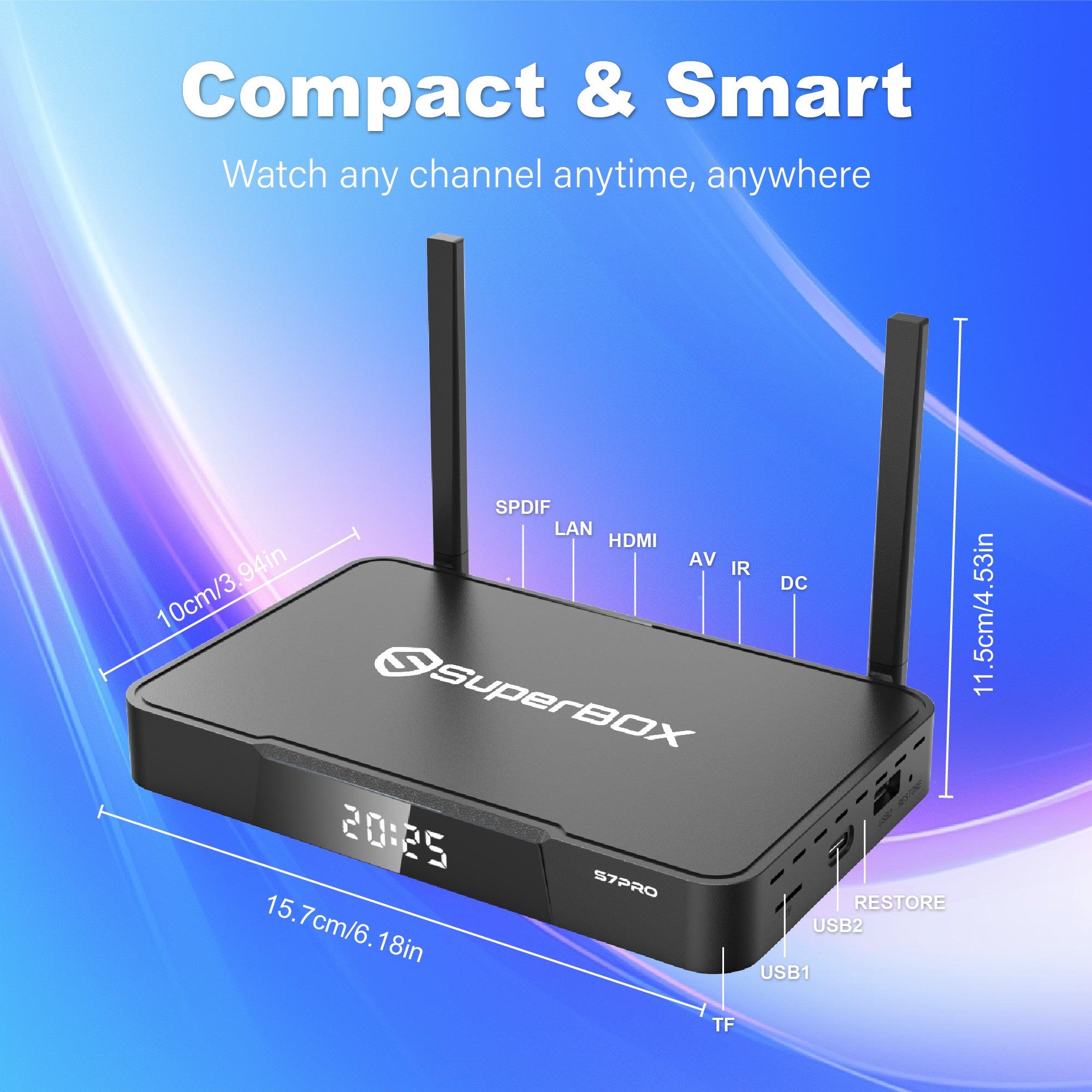 Latest SuperBox S7Pro Fully Loaded,4G+32G Powerful Smart Box,7-Days Time Shift, Parental Control Time,with Voice Remote Control,Perfect for Family