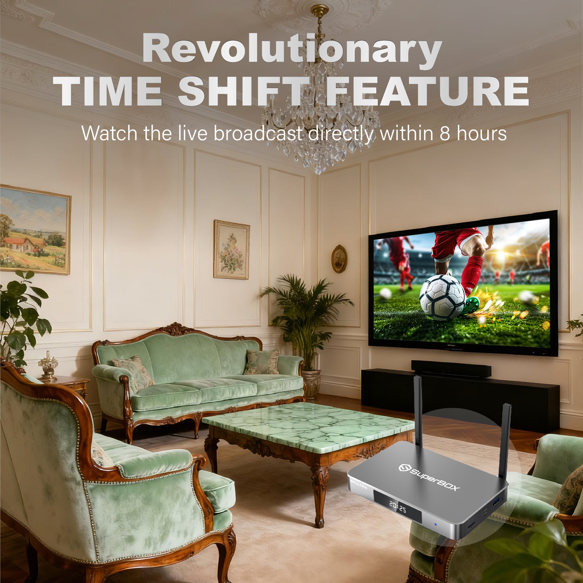 Latest SuperBox S7 Ultra 2026Fully Loaded,2025 Newest Pack,4G+128G Powerful Smart Box,Time Shift, Parental Control Time,Super Powerful Box with Voice Remote Control,Ideal for Home
